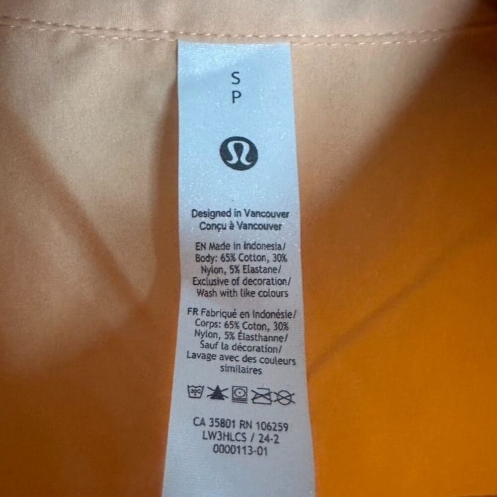 Lululemon Women's Cotton Blend Poplin Button Down Shirt NWT Size Small (PCHB) - Picture 10 of 13